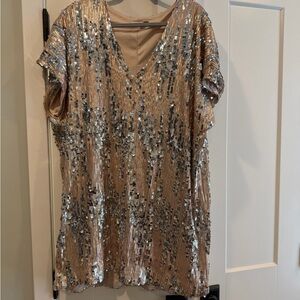 Sequin V-Neck Women Dress